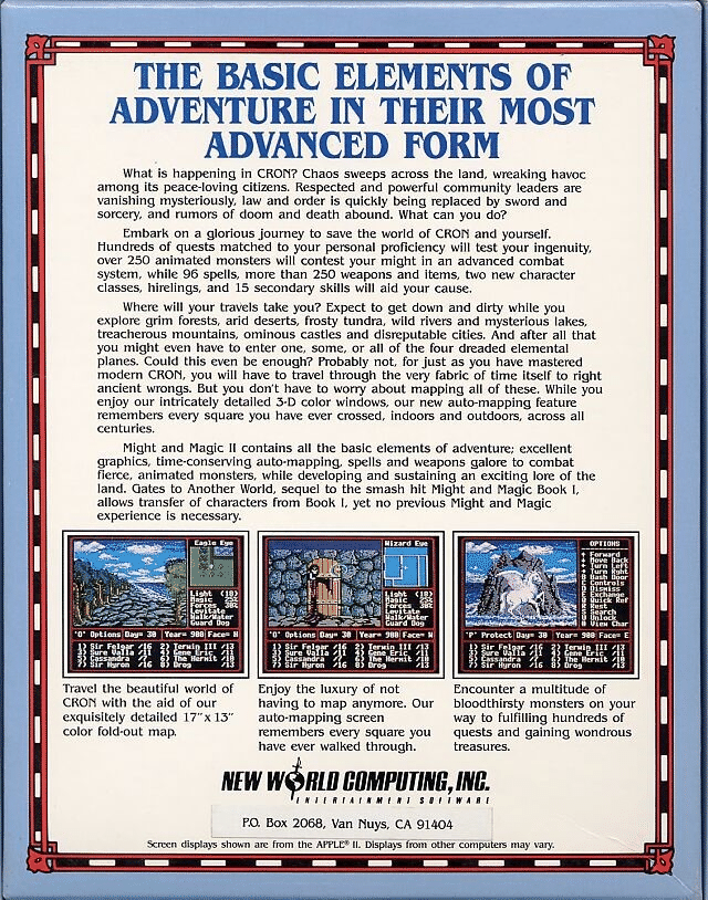 Might and Magic II box art for Commodore 64